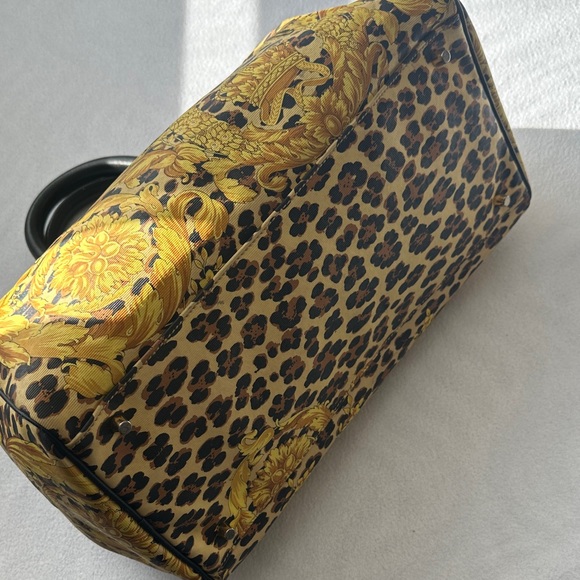 Versace Sunburst Leopard & Gold Satchel - Picture 5 of 7